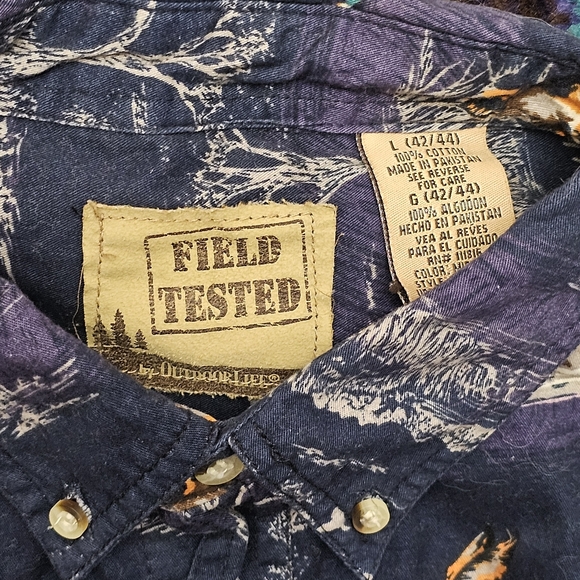 FIELD TESTED OUTDOOR LIFE Mens Large Duck Hunting Button-Up Shirt L/S Scenery - Picture 9 of 11